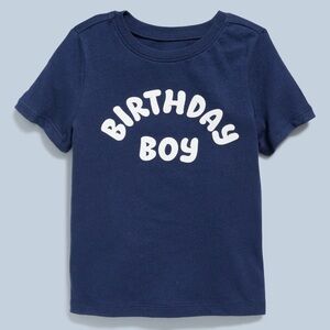 Toddler Kid Old Navy Navy Blue Birthday Boy T-Shirt 12-18M